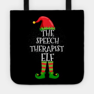 Speech Therapist Elf Family Matching Christmas Group Funny Gift Tote