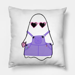 Trendy Ghoul in overalls and heart sunglasses Pillow