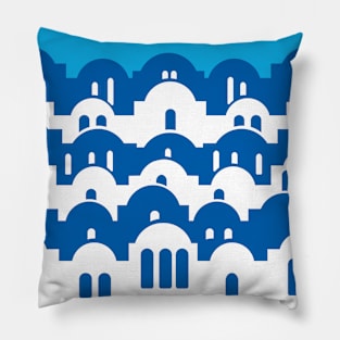 Mediterranean village stylized Pillow