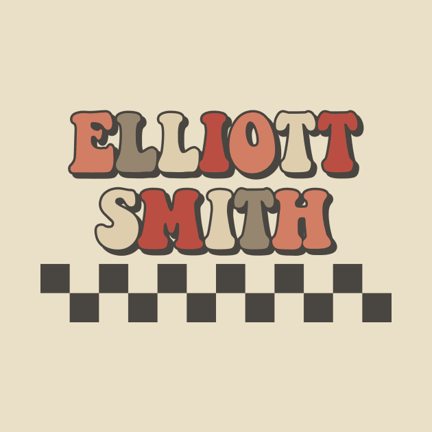 Elliott Smith Checkered Retro Groovy Style by Lucas Bearmonster