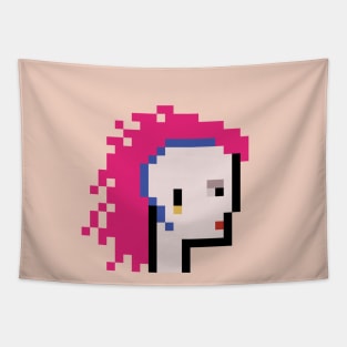 Pixel Art / Girl with a blue braid / ToolCrypto #7 Tapestry