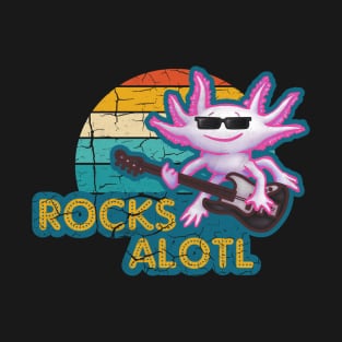 Rocksalotl Axolotl Guitar Rock Music T-Shirt