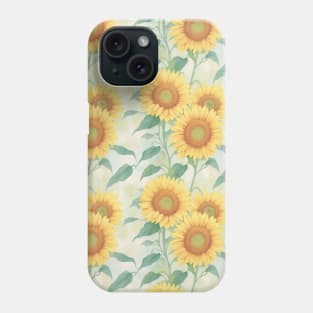 Watercolor Yellow Sunflowers Pattern Phone Case