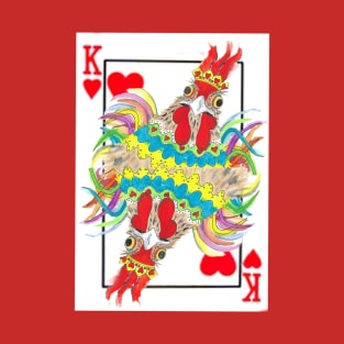 King Of Hearts Rooster playing card T-Shirt