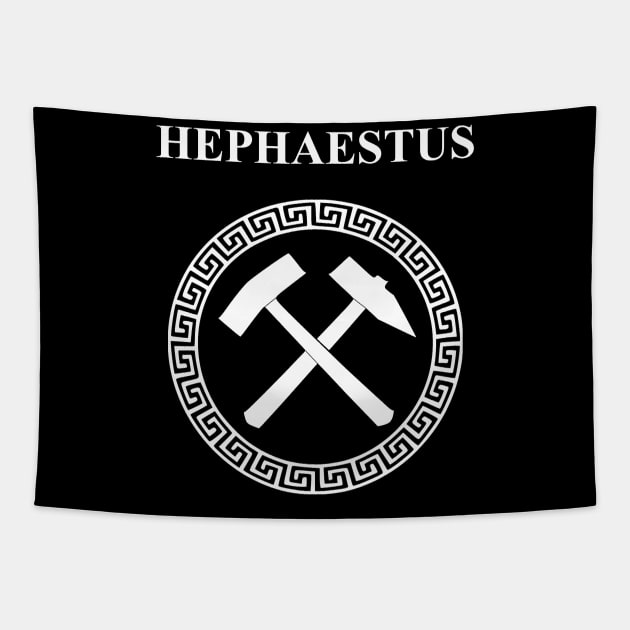 Hephaestus Greek God of Fire Smithing and Crafting Tapestry by AgemaApparel