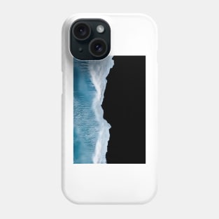 Minimalist wave crashing on a black sand beach in Iceland – Ocean Landscape Photography Phone Case