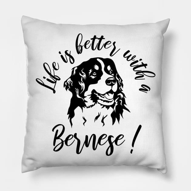 Bernese mountain dog Pillow by Bernesemountaindogstuff