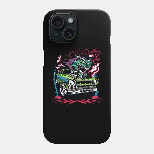 Monster Racing Dragon Troll Street Racer Phone Case by Coder-T