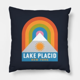 Lake Placid Adirondacks Mountains New York Rainbow Pillow