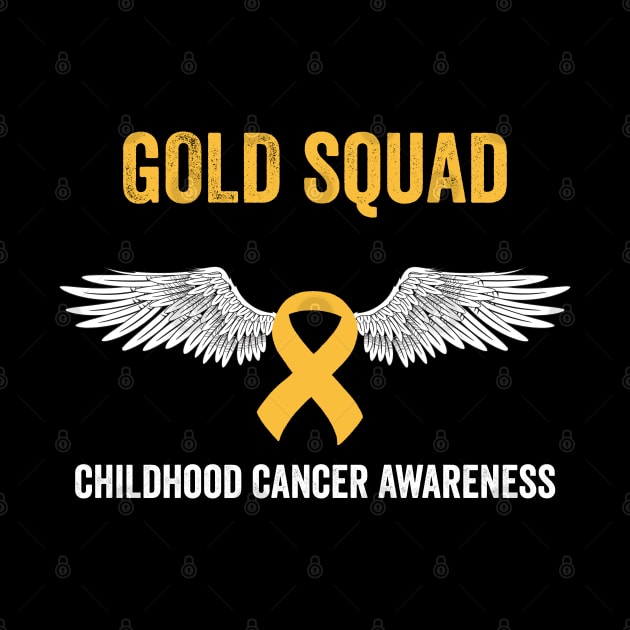 Gold squad childhood cancer awareness month - childhood cancer warrior by Merchpasha1