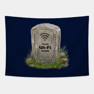 Wi-fi Free Gravestone Tapestry