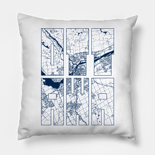 Ottawa, Ontario, Canada City Map Typography - Coastal Pillow