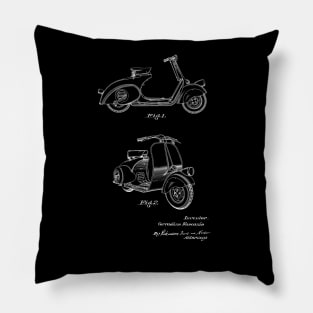Motorcycle Vintage Patent Drawing Pillow
