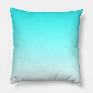 Aqua Blue to White Gradient Pillow