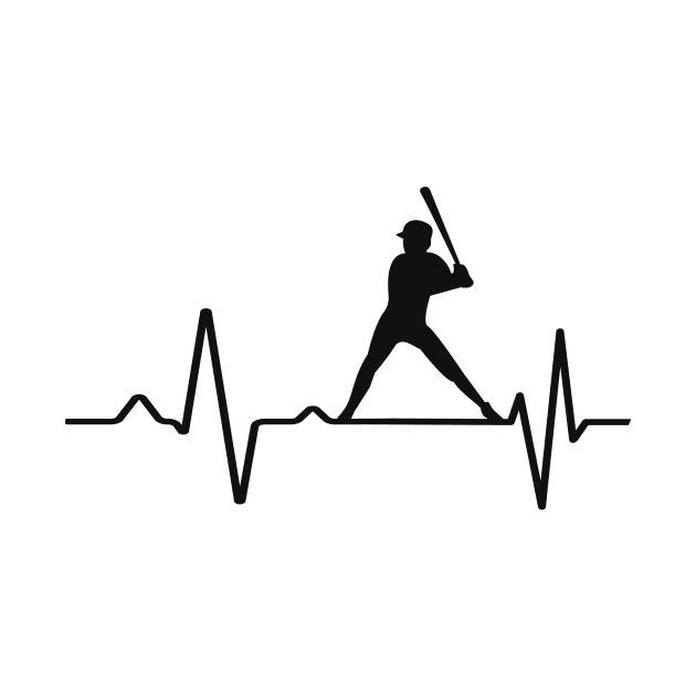 Baseball Player Heartbeat by Foxxy Merch