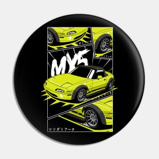 Yellow miata jdm manga style Pin