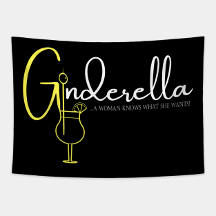 Women drink gin party ginderella funny saying Tapestry