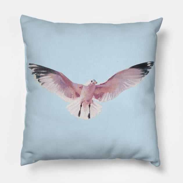 Pink Gull solo Pillow by EmilyBickell