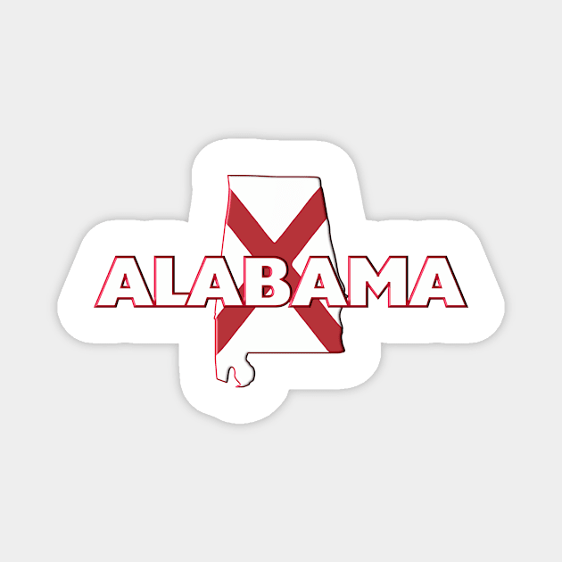Alabama Colored State Magnet by m2inspiration