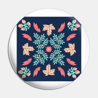 Forest Plants Geometric Pattern Pin