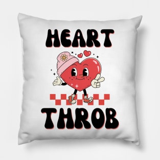 Retro Heart Throb happy Heart Valentines Day Girl boy women Pillow