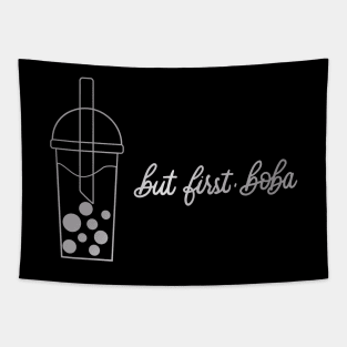But First, Boba in Silver - Black Tapestry