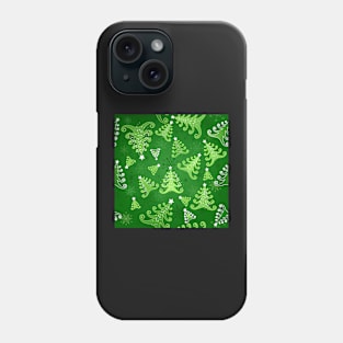 Seamless Background with Christmas Trees Phone Case