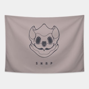 Common snapping turtle skull. Design for reptile lovers in dark line Tapestry