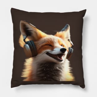 Smiling Musical Fox Pillow