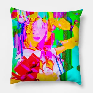 Anime Cosplay Girl Glitch Art 02 Pillow