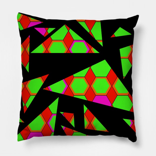 Hexagon Pattern No 4 Pillow by Fun Funky Designs