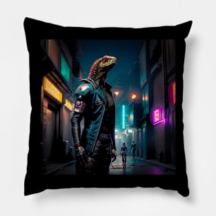 Cyberpunk Lizard Pillow