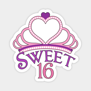 Sweet Sixteen Birthday Tiara Magnet