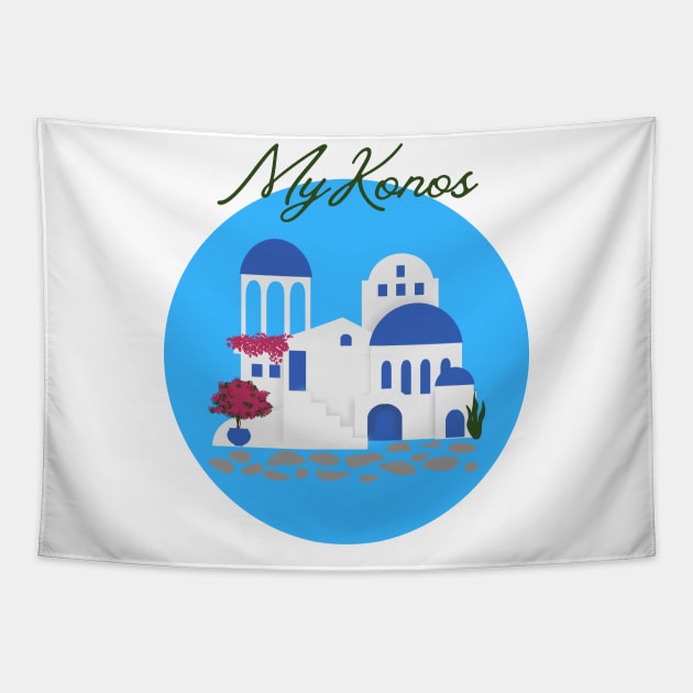 Mykonos Tapestry by HobbyAndArt