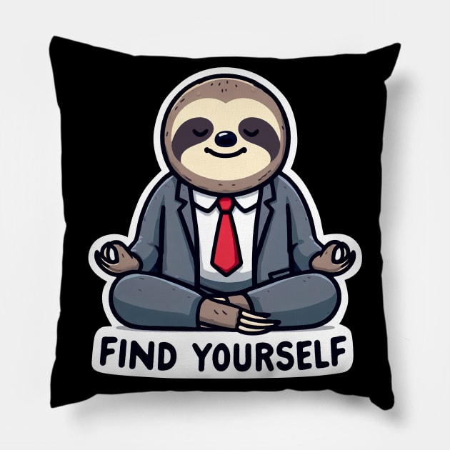 Find Yourself Sloth Pillow by Plushism