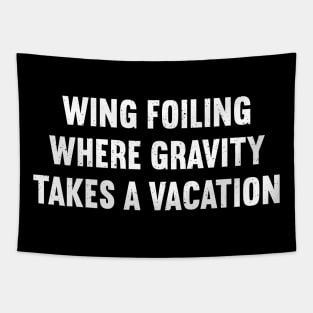 Wing Foiling Where Gravity Takes a Vacation Tapestry