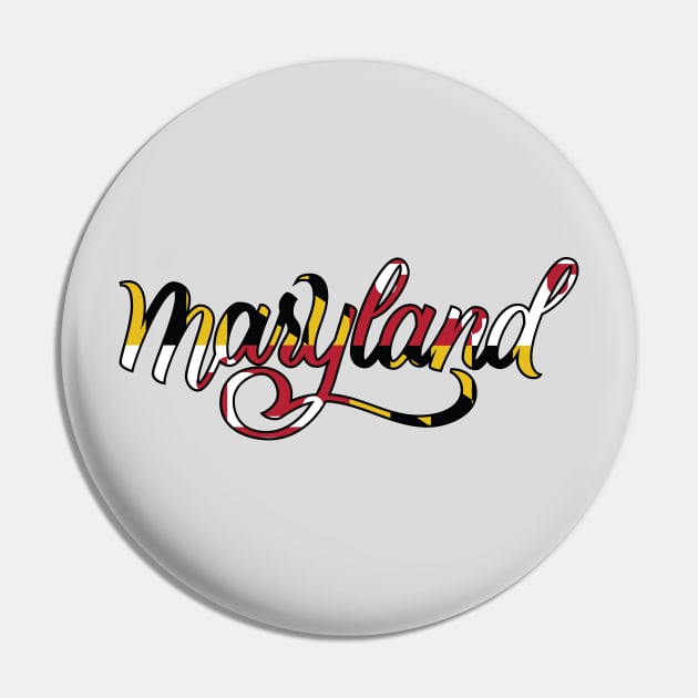 Cute Maryland Flag Script Pin by polliadesign