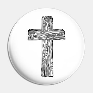 Wooden cross Pin