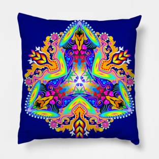 Stylized kaleidoscopic flower Pillow