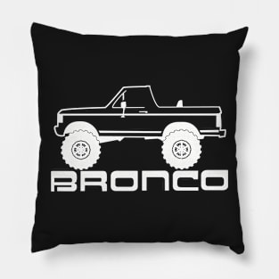 1987-1991 Bronco Side Topless White Print Pillow