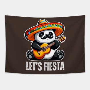 Let's Fiesta Cinco De Mayo Panda Bear Funny Tapestry