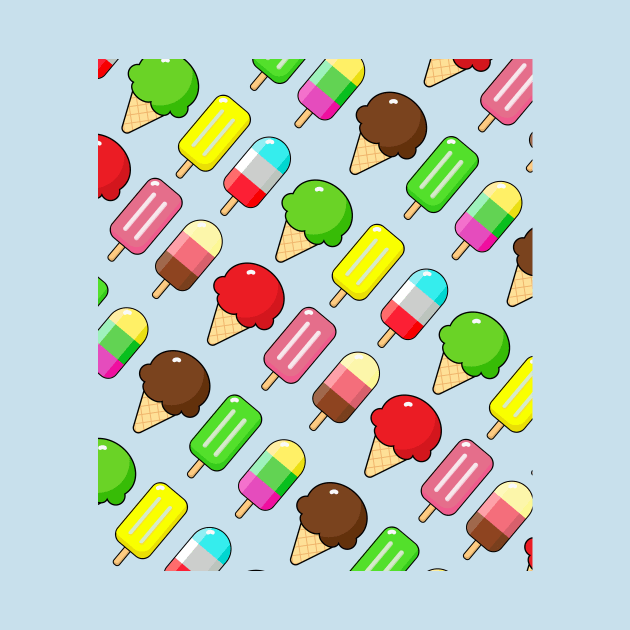 Popsicles and Ice creams pattern by Coowo22