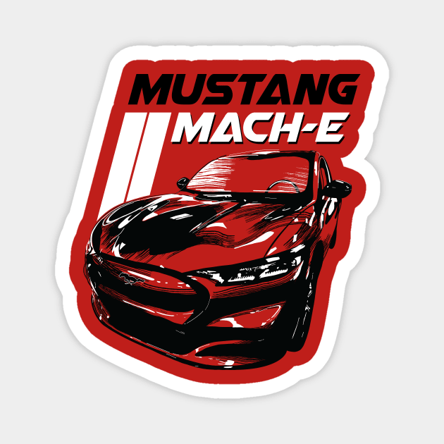 Mustang Mach-E Art Magnet by zealology