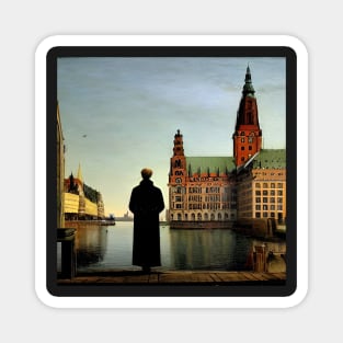 Hamburg in Caspar David Friedrich Style Magnet