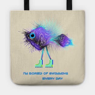 Violet walking fish Tote