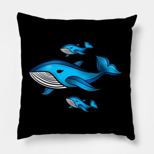 Whales graphic Pillow