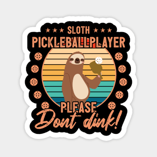 Funny Pickleball Player Gift Sloth Magnet