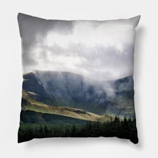 Clouds fall over the Trotternish Ridge, Isle of Skye, Scotland Pillow