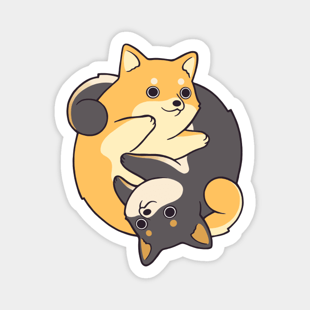 Shiba Yin-Yang Magnet by SarahJoncas