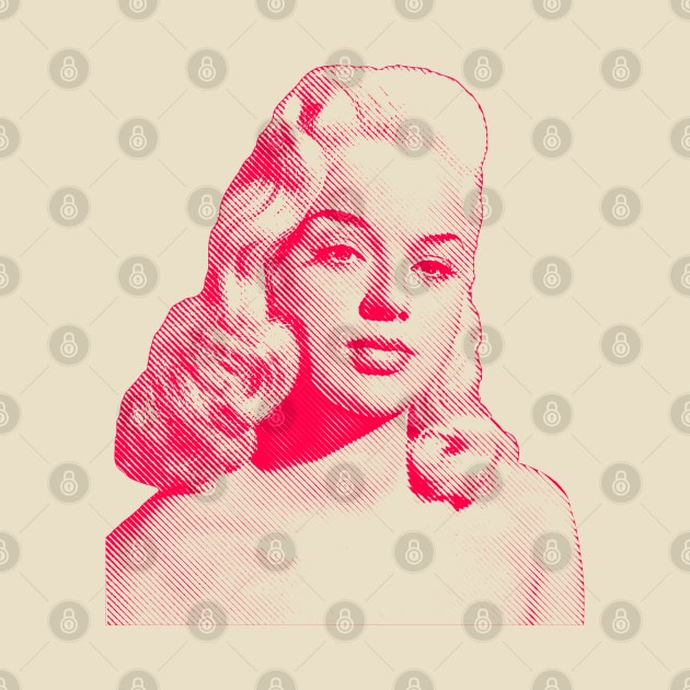 Diana Dors Retro Line Art Design by DankFutura